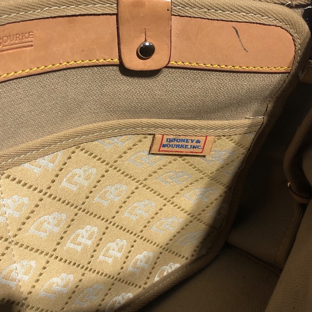Dooney & Bourke brown leather and canvas shoulder bag - Picture 10 of 15